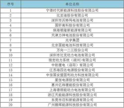 2016年度中国动力锂离子电池销售收入20强企业